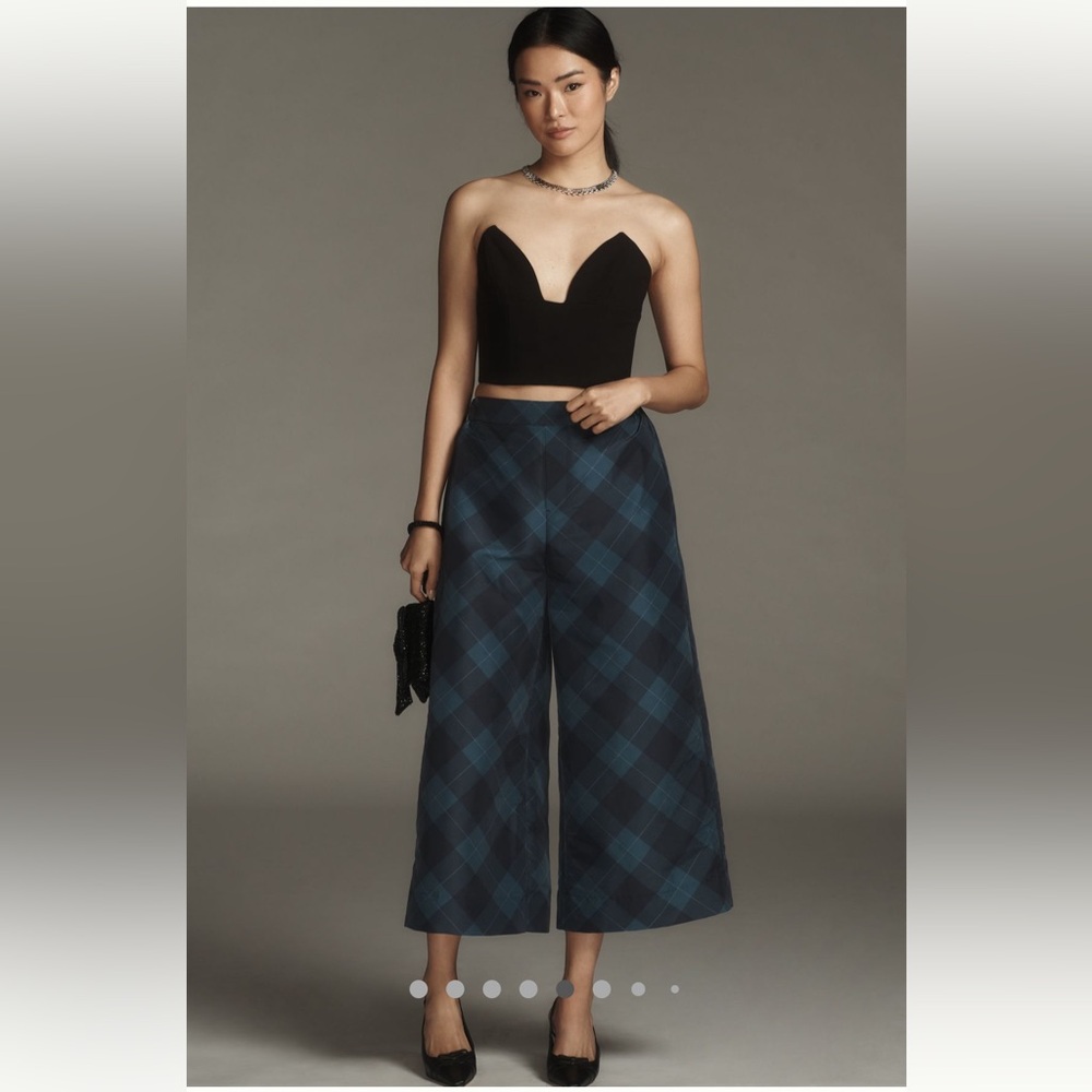 NWT Maeve Taffeta Printed Cropped
Wide-Leg Pants